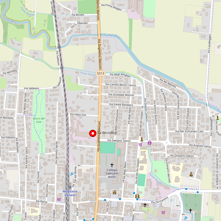 Mappa posizione: Via Vanzo 86, Mogliano Veneto